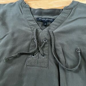 Banana Republic Olive Lace-Up Top